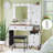 Makeup Vanity Desk with Mirror, 5 Large Drawers, 3 Color Modes Adjustable Bulb