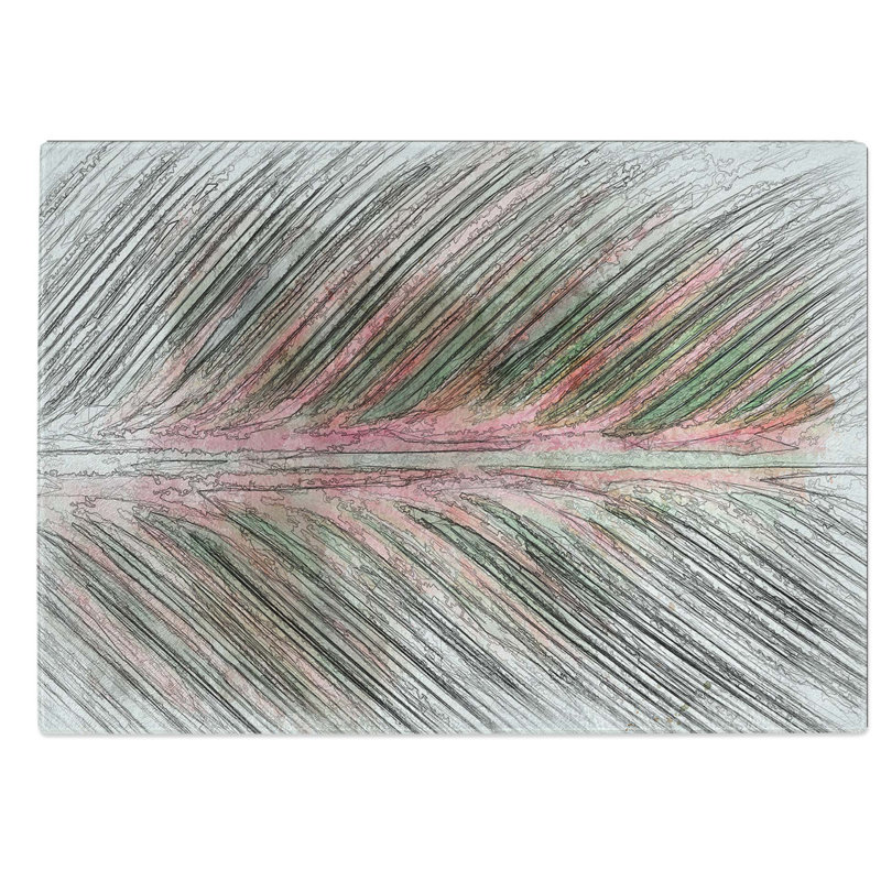 Glass Leaf Stripes in Abstract Chopping Board, 28.5 cm W x 20 cm L