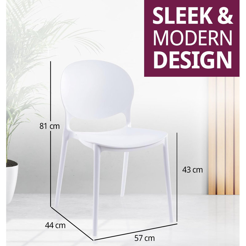 Angeleen 43cm H Stacking Side Chair in White