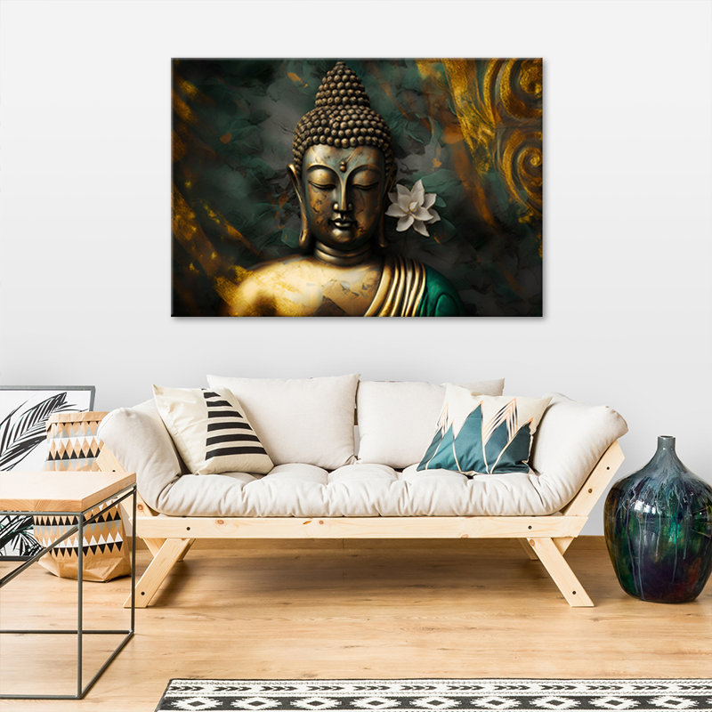 Buddha Zen Abstraction - No Frame Print on Canvas, 80cm H x 120cm W