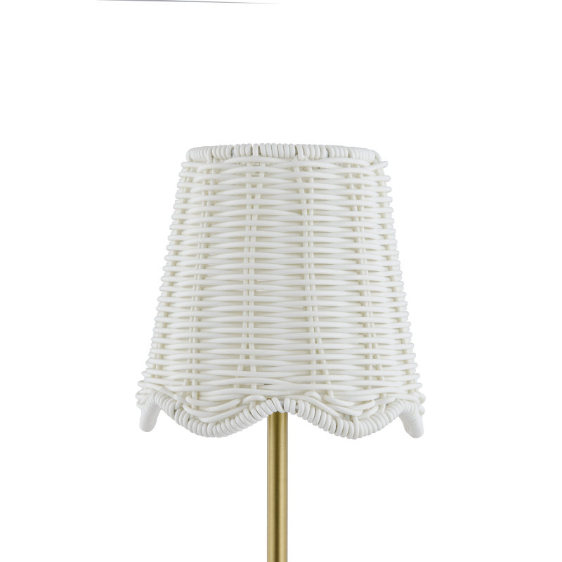 18" Metal Table Lamp With White Shade, White