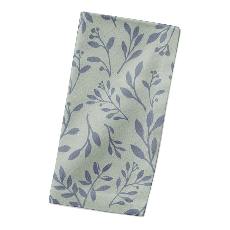 Chilyn Cotton Floral Rectangle Napkin, Green