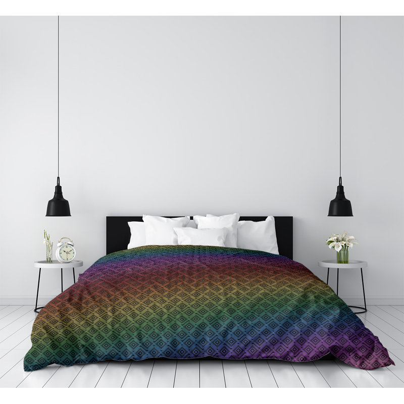 Housse de couette simple Katelyn Elizabeth, Polyester brossé, Housse de couette simple TG, Brun / Jaune / Bleu