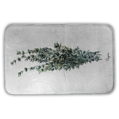 Thyme leaves bundle - fr Bath Mat with Non-Slip Backing - Quick Dry Memory Foam Bathroom Rug - Absorbent - Modern Plush Spa-Style - Machine Washable