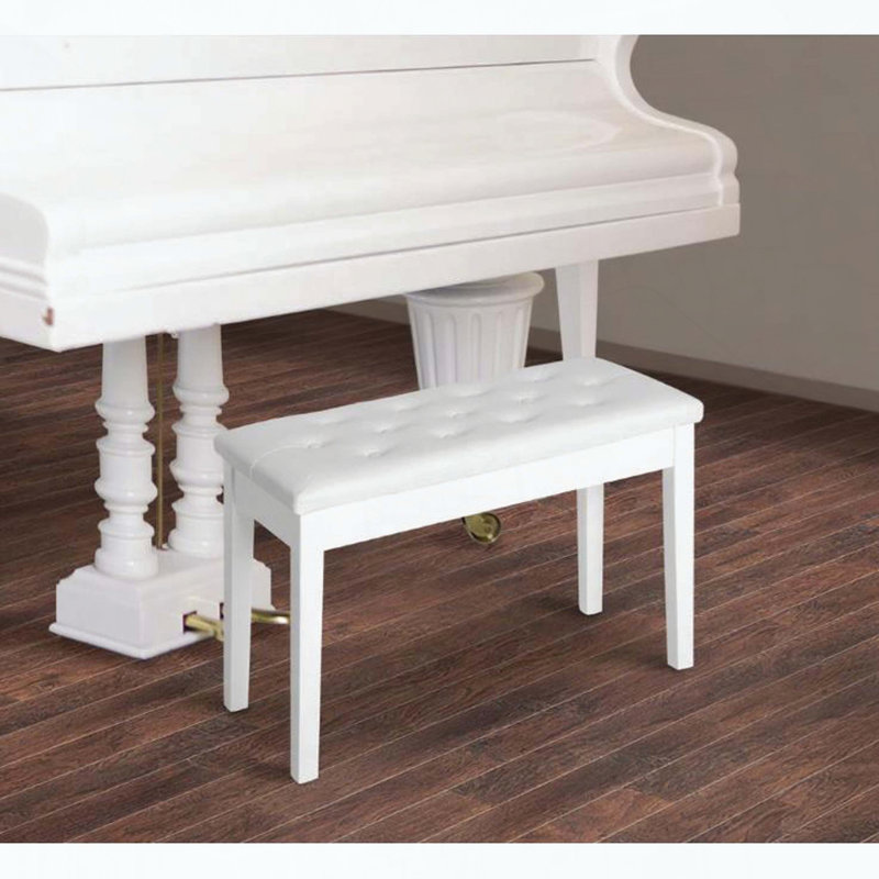 Banc de piano, fauteuil de piano Duet, Blanc, Blanc