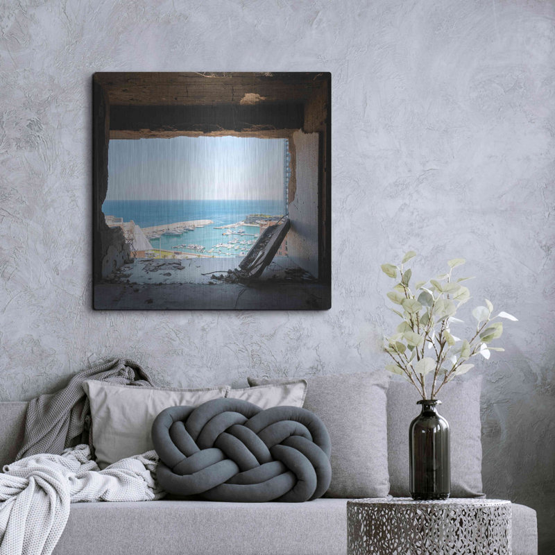 «Broken Sea View» par Roman Robroek, art mural en métal, H 36 po x l 36 po