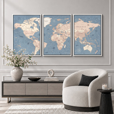 Carte du monde «Blue Global Antique Atlas