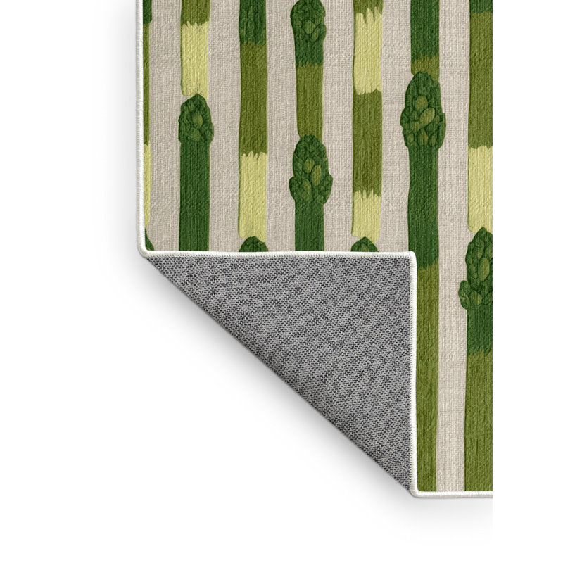  Tapis vert asperge lavable, Rond 3 pi