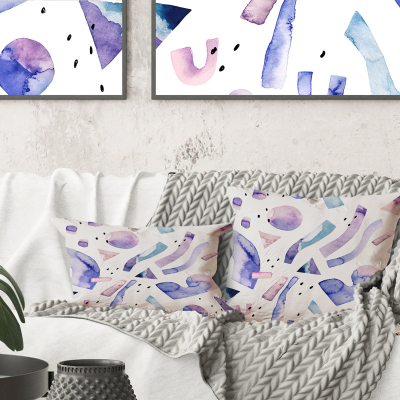 Abstract Hipster Bauhaus And Minimal Elements - Coussin décoratif à motifs, 16 po x 16 po