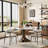 Aurora 47‘’/53‘’/59‘’ Farmhouse Round Sintered Stone Dining Table - Sculptural Solid Hardwood Pedestal For 4-8-354135558-354135555
