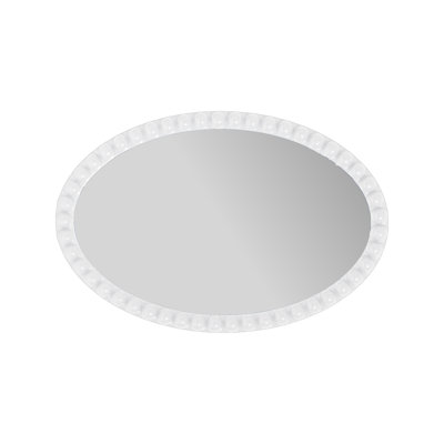 Varsha Oval Glossy White Mirror
