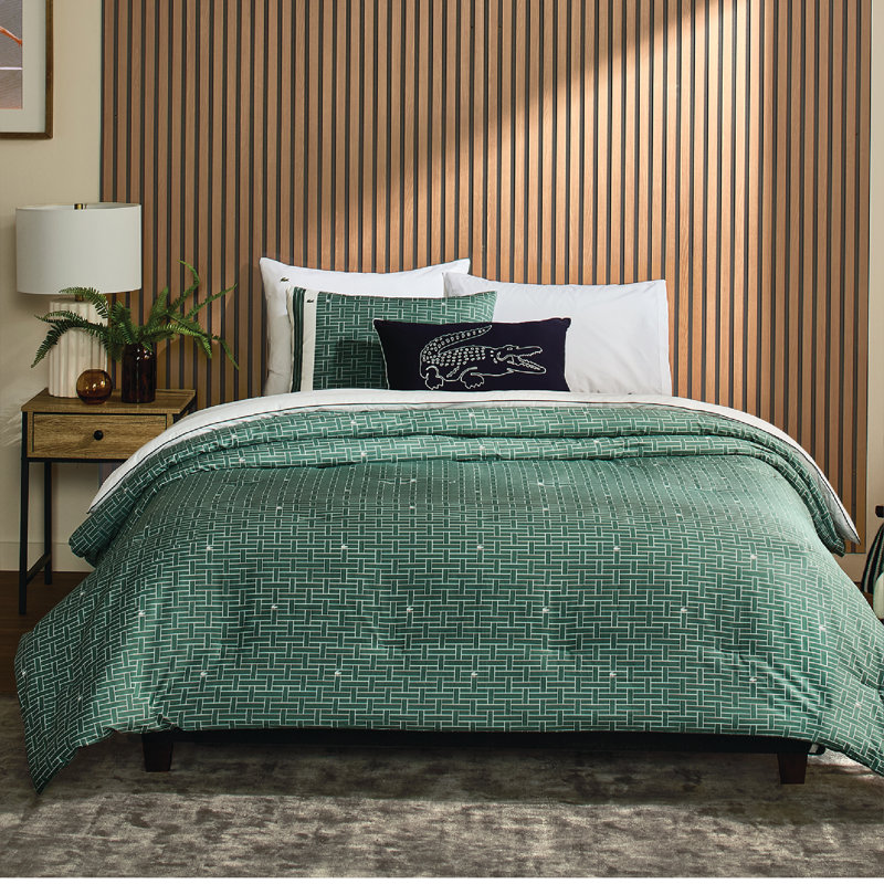 Ensemble d'édredon en percale de coton 3 pièces Lacost Heritage, Vert Heritage Heritage
