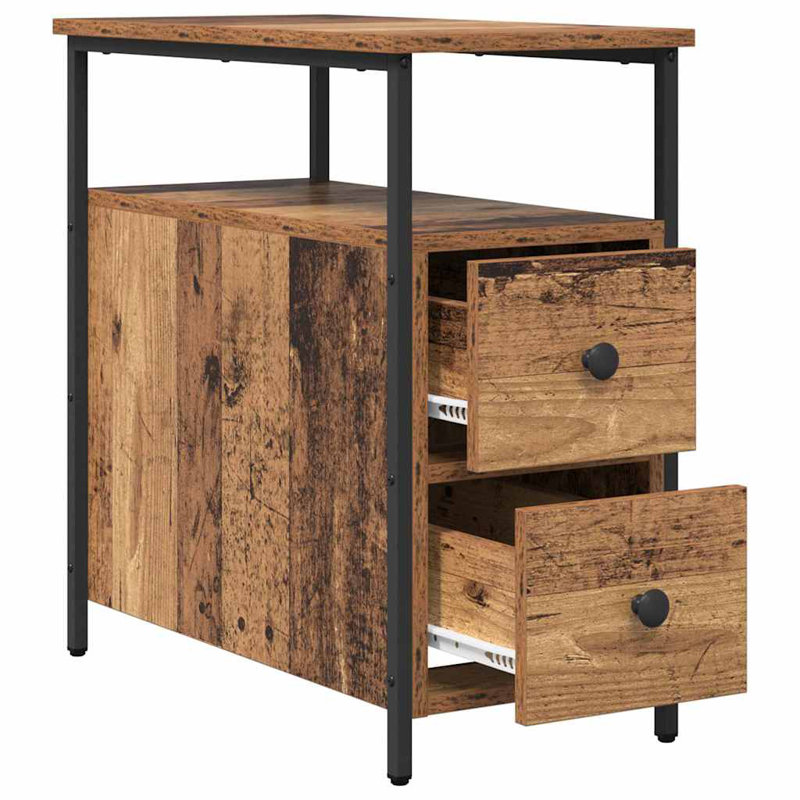Bedside Cabinet Engineered Wood, Old Wood