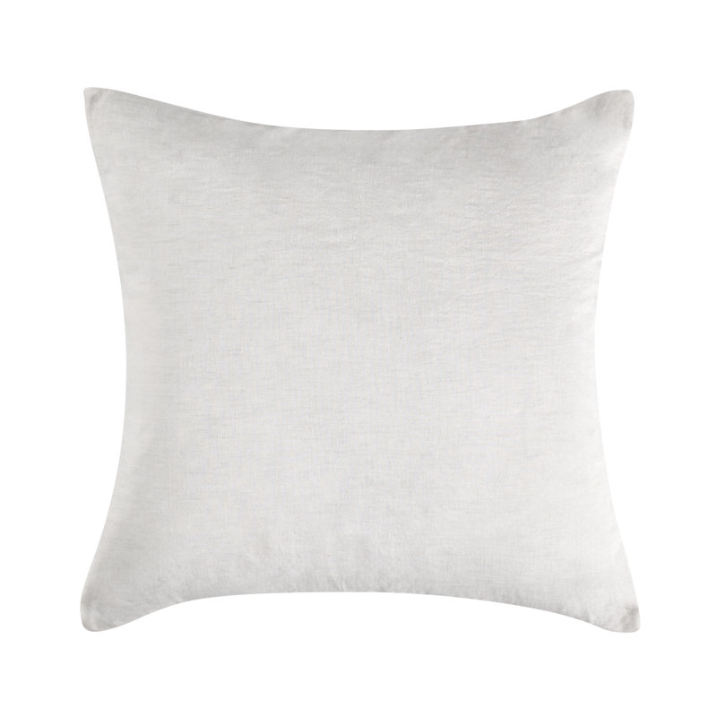 Taie décorative en mélange de lin Jayson, Blanc, Euro