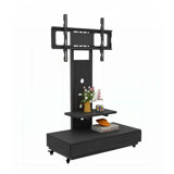 Versatile TV Stand with Push - Pull Drawer for Multiple Spaces, Mobile Cart for Various TV Sizes, Featuring Lockable Wheels and Adjustable Shelf