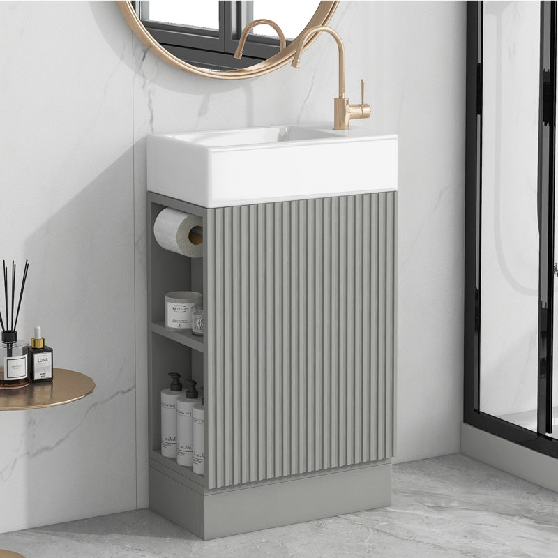 Meuble-lavabo de salle de bain, Gris