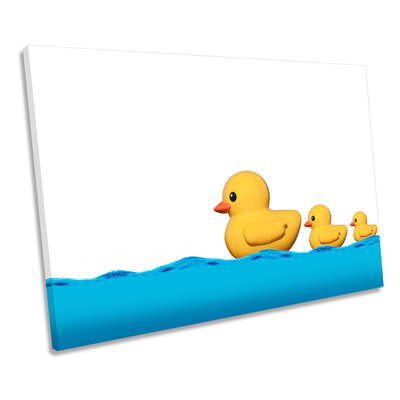 Modern Rubber Ducks Bathroom - Wrapped Canvas Print