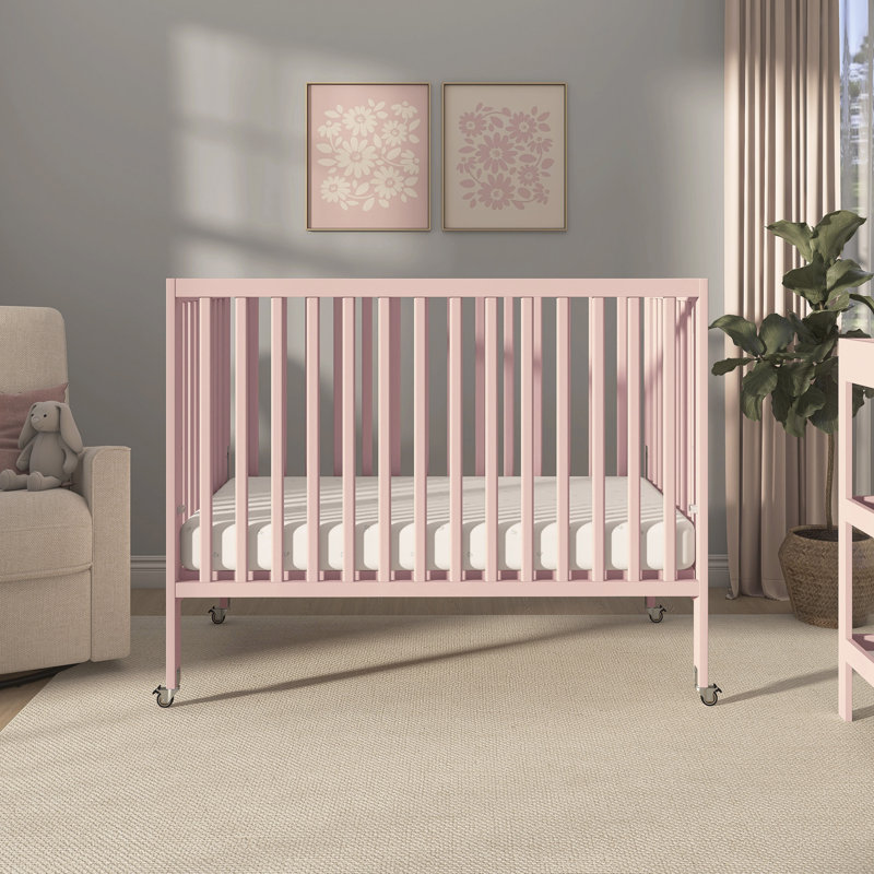 Lit de bébé portatif convertible 2-en-1, Rosé