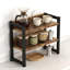 Étagère de rangement à 3 niveaux pour comptoir, grande étagère à épices avec cadre en métal pour garde-manger, bar à café, salle de bain et bureau