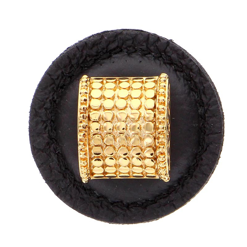 Tiziano Round Knob, Black, Polished Gold