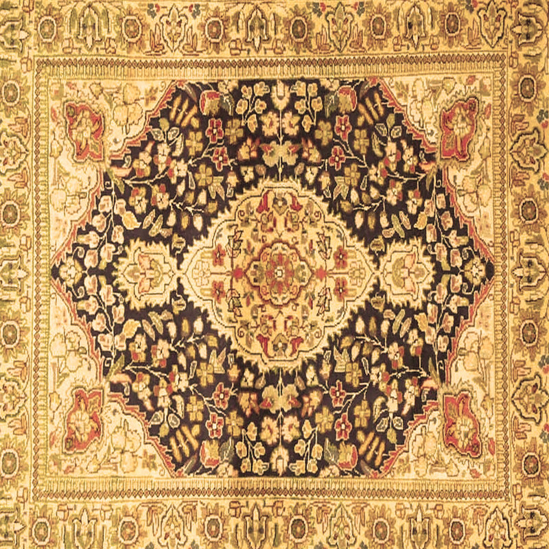 Tapis brun traditionnel Traditional 4092, Carré 7 pi