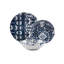 Blue Silk Porcelain China Dinnerware Set Piece - Service for 6