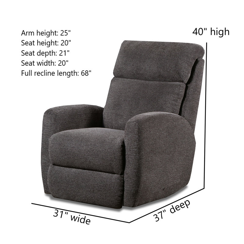 Fauteuil inclinable standard en cuir véritable de 31 po de largeur Primo, Brun