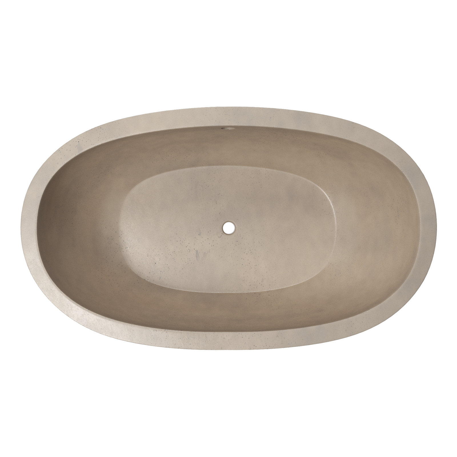 Avalon NativeStone Concrete Freestanding Oval Soaking Bathtub, 21" H x 36" W x 62" L, Sand