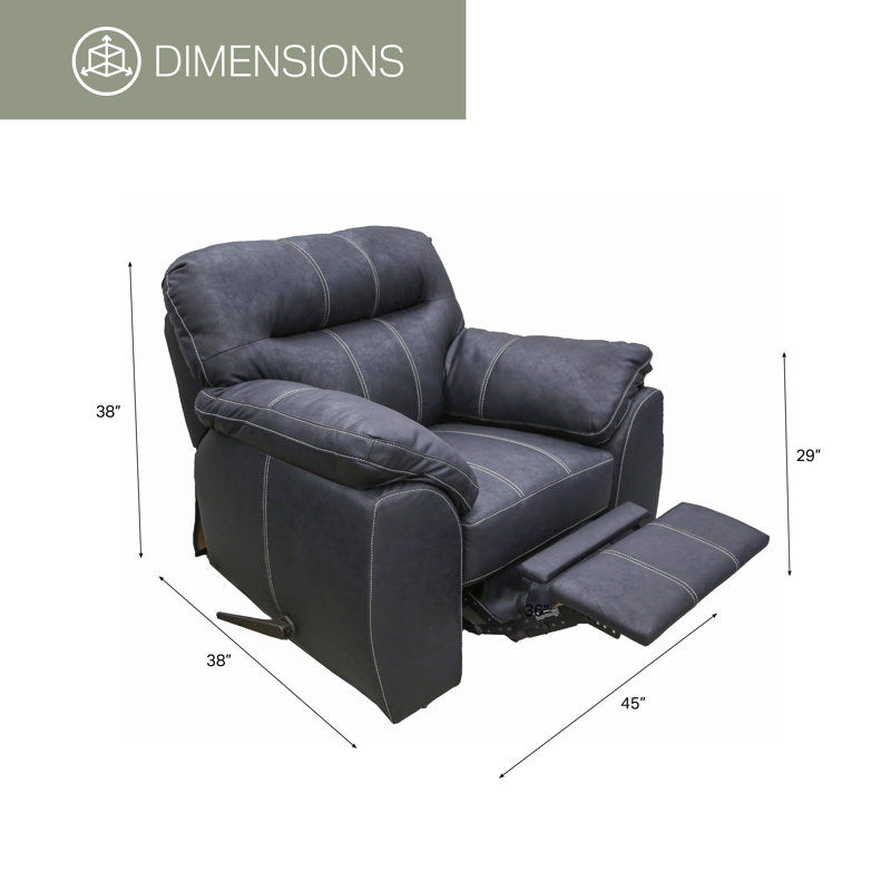 Fauteuil inclinable en similicuir Red Barrel Studio®, Noir, noir, noir, noir