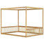 Lit en bois d'hévéa avec clôture Canopy-853965308