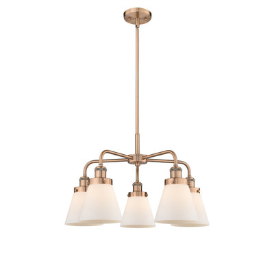 Cone 5 Light Stem Hung Chandelier