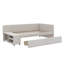 Lit plateforme simple tapissier en forme de L avec tiroirs-77386060