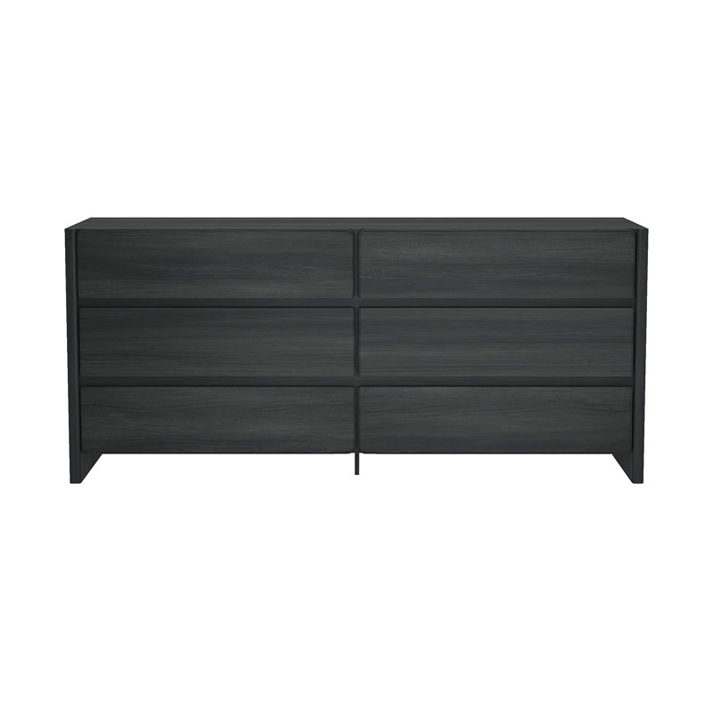 Commode 72 "en gris anthracite Linda (6 tiroirs), Gris anthracite