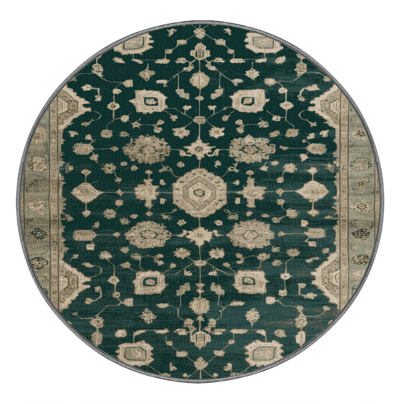 Tapis vert lavé à la machine, Rond 6 pi