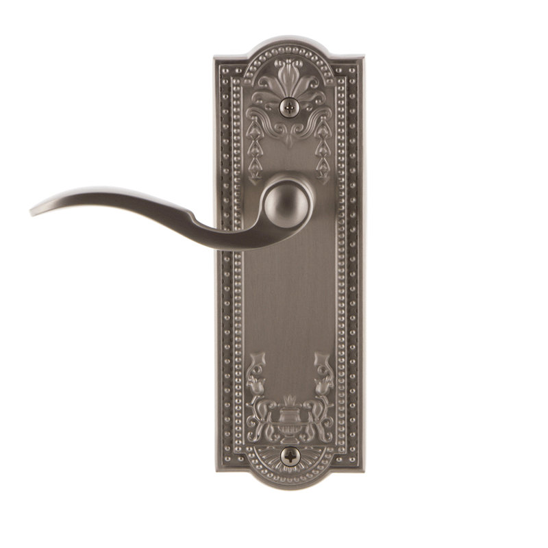 Grandeur Parthenon Plate Privacy with Bellagio Lever, Satin Nickel, 2 3/8"