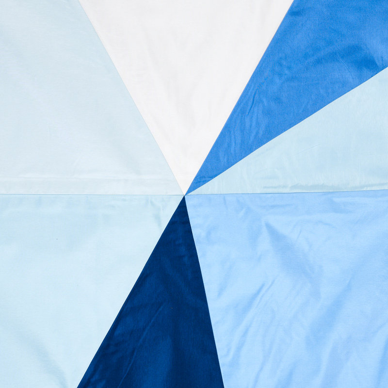Schumacher x Miles Redd Cubist Silk Panel Fabric, Blue