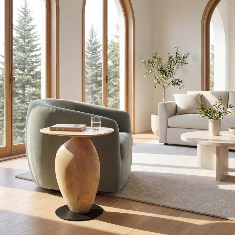 Table de bout Jiram, Brun pâle / beige