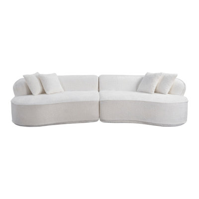 Canapé d'angle moderne en forme de L, canapé de luxe surdimensionné au design minimaliste, canapé-lit pour salon et appartement