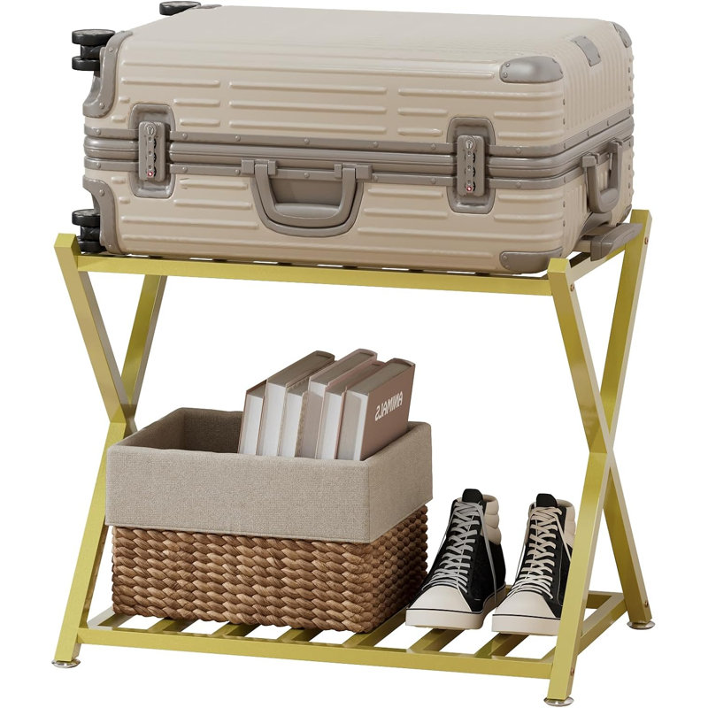 Porte-bagages double pour chambres d'hôtes, doré, Gold