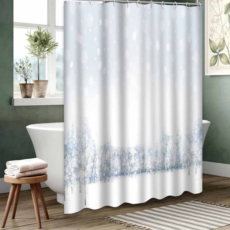 Rideau de douche vert imperméable, rideaux de douche pour la salle de bain avec 12 crochets, 72" L x 78" W