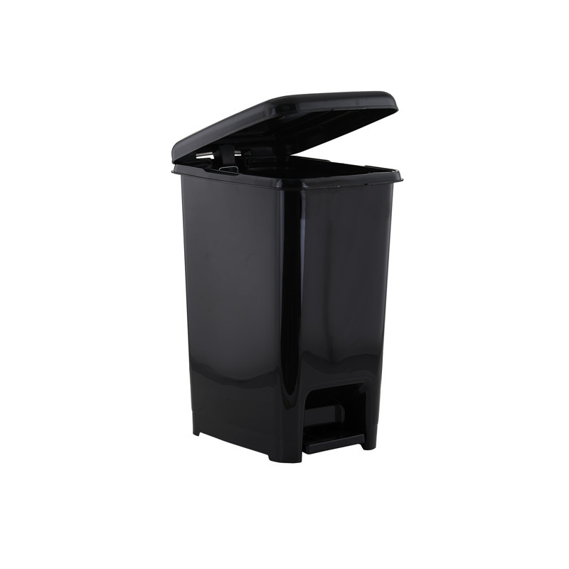 Poubelle à pédale, Noir, 10,5 gallons