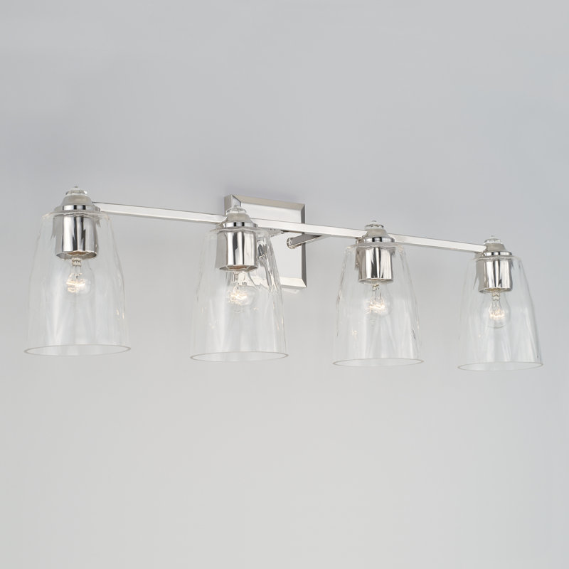 Éclairage pour salle de bain à 4 lumières à intensité variable chrome / nickel poli Laurent