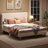 Abe Aadi Queen Size Corduroy Upholstered Platform Bed Frame with Channel Tufted Wingback Headboard — No Box Spring Needed, Space-Saving Design for Small Bedrooms & Apartments-1525913694-1525913690