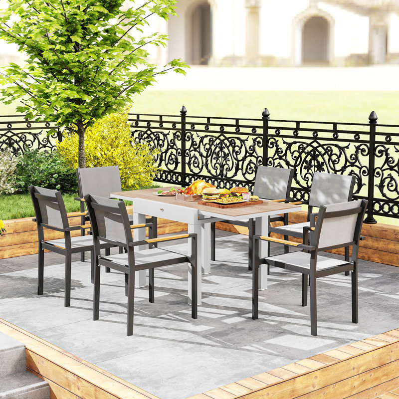 Table de salle à manger extensible 31,5 "/ 63" avec structure en aluminium