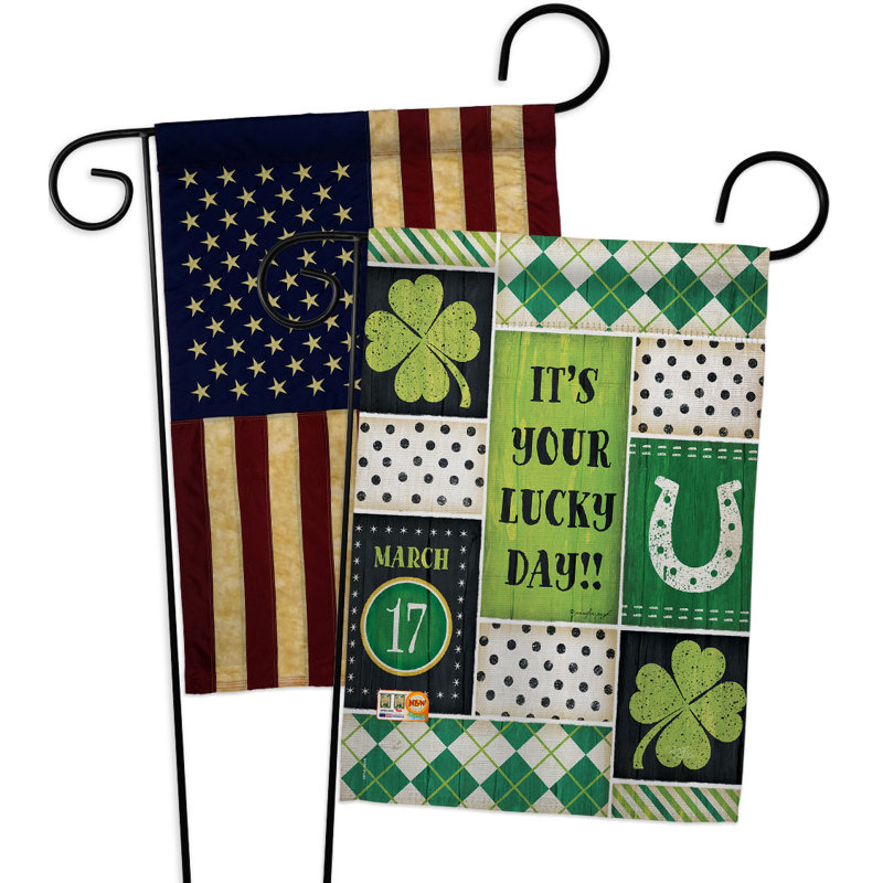 Drapeau de jardin en polyester 18 x 13 po Lucky Day St Patricks