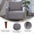 Mid-Century Modern Commercial Grade Tufted Faux Linen Armchair with Solid Wood Legs-863221794