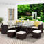 Ensemble de canapé modulaire en rotin 7 pièces PE-770241918-770241919