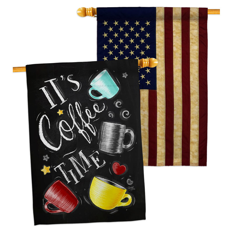 Drapeau de maison en polyester recto verso H 40 x l 28 po Its Coffer Time