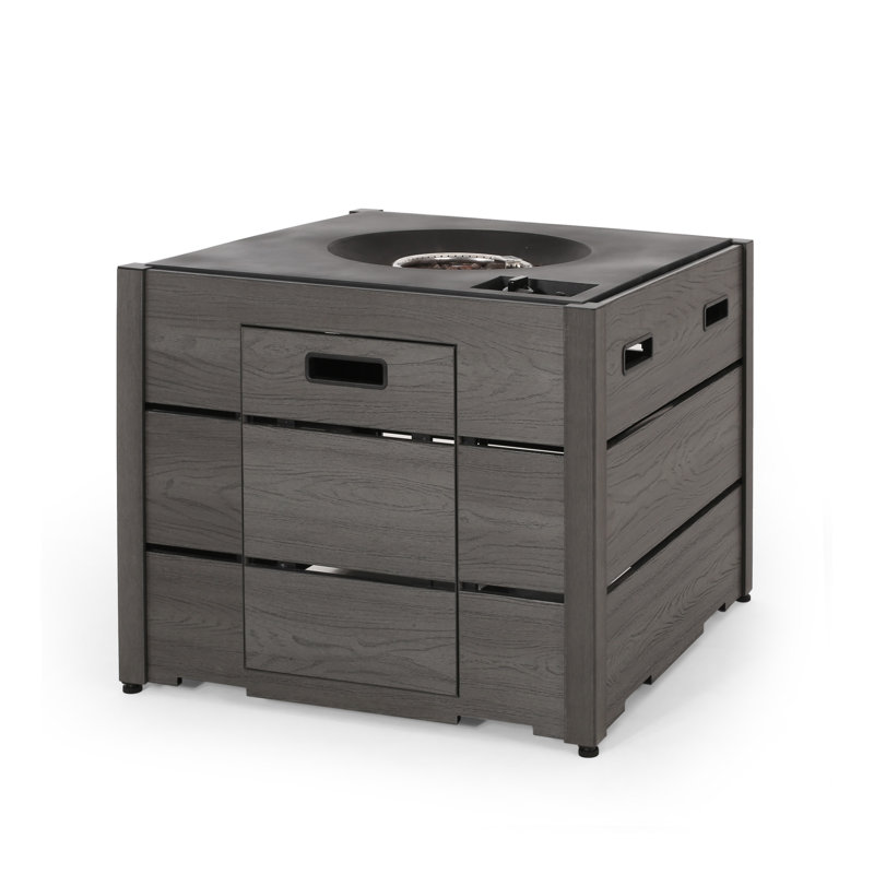Foyer d'extérieur au propane carré de 31 po WPC - 40 000 BTU, Gris