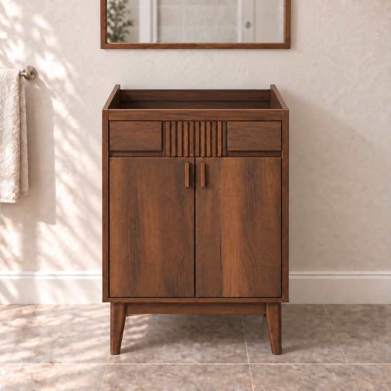 24" Mid-Century Modern Single Bathroom Vanity Base